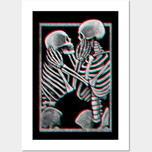 3D Skeleton Lovers Posters and Art